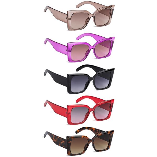 PLAIN SQUARE CAT EYE SUNGLASSES 1DZ