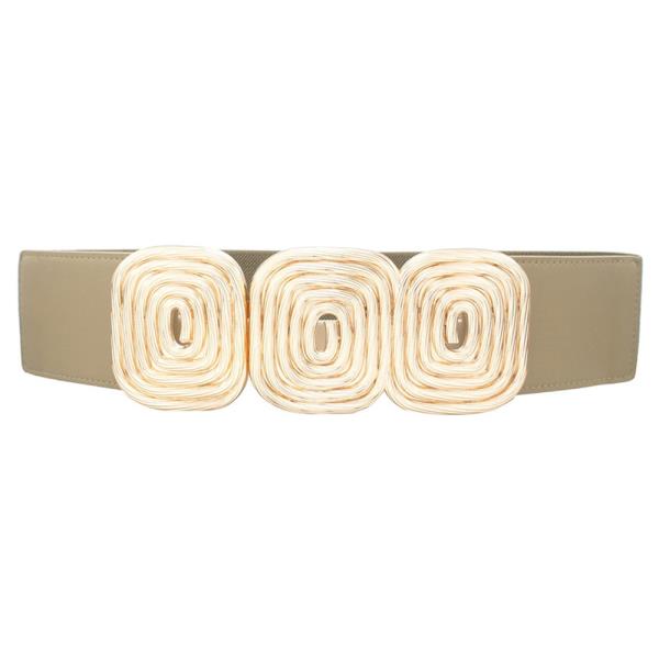 SWIRLED RECTANGLE OPEN FRONT ELASTIC BELT