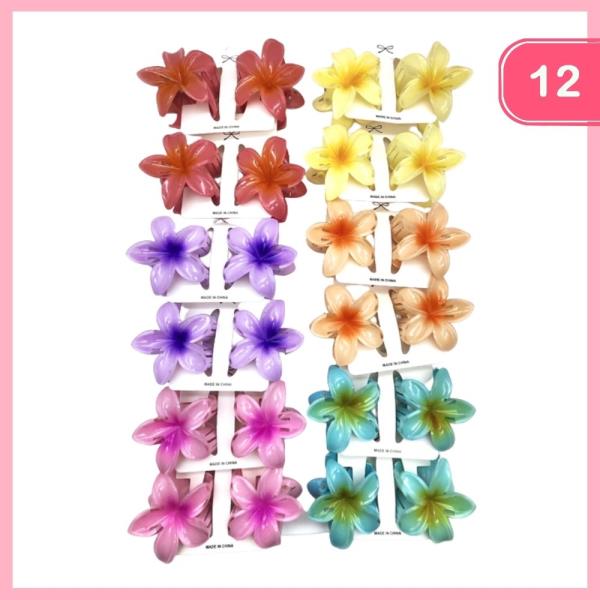 FLOWER HAIR CLAW CLIP (12 UNITS)