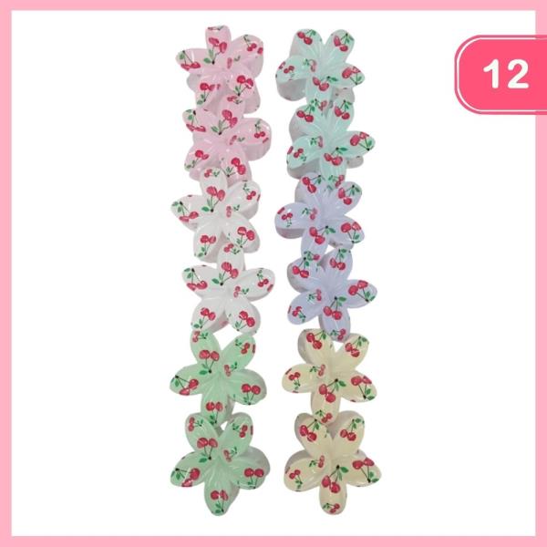 HAWAII FLOWER CHERRY PRINT HAIR CLAW CLIP