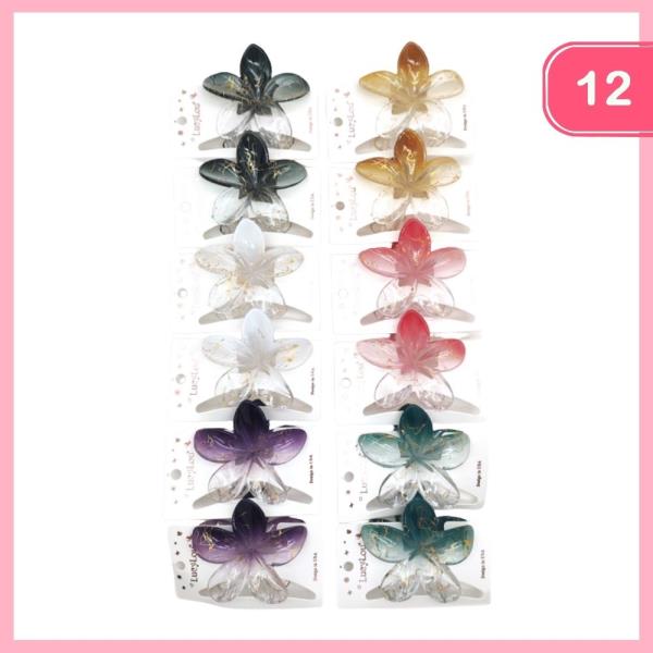 FLOWER HAIR CLAW CLIP (12 UNITS)
