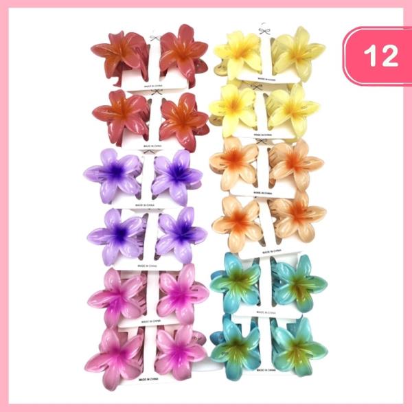 HAWAII FLOWER HAIR CLAW CLIP (12 UNITS)