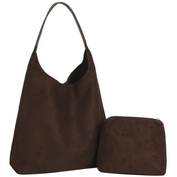 2IN1 SMOOTH SHOULDER HOBO BAG W POUCH