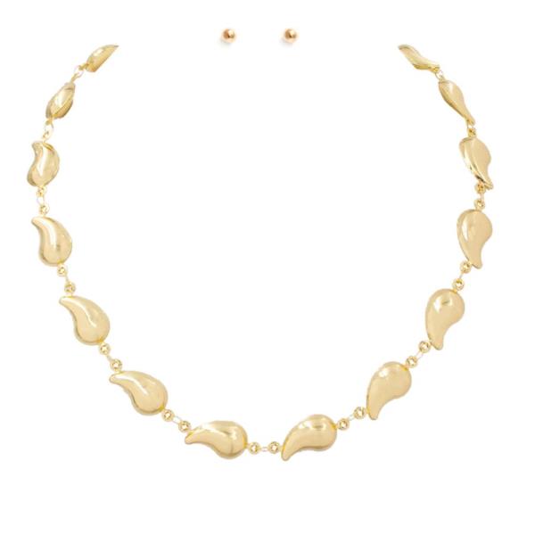 STAINLESS TEARDROP CHAIN LINK NECKLACE