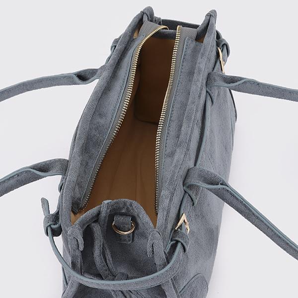 SUEDE SHOULDER BAG WITH STRAPS