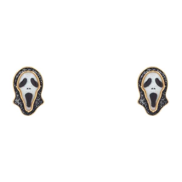 GHOST FACE HALLOWEEN GLITTER STUD EARRING