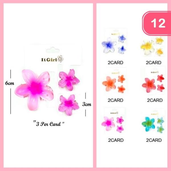 FLOWER HAIR CLAW CLIP (12 UNITS)