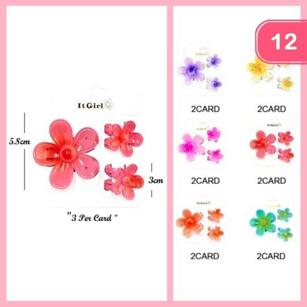 FLOWER HAIR CLAW CLIP (12 UNITS)