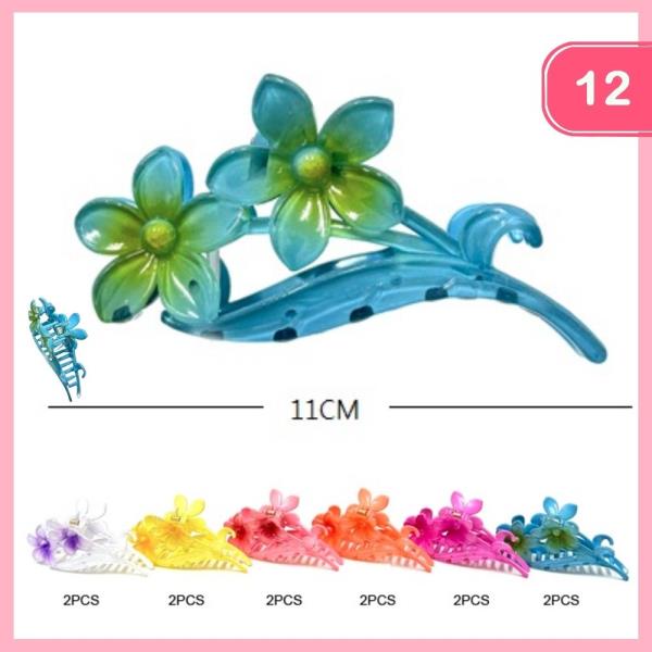 FLOWER HAIR CLAW CLIP (12 UNITS)