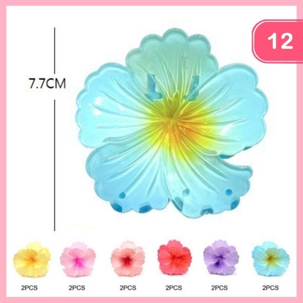 FLOWER HAIR CLAW CLIP (12 UNITS)