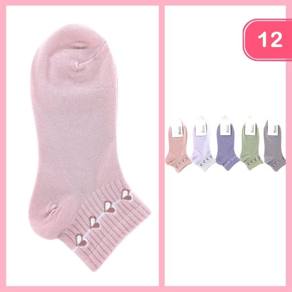 HEART ANKLE SOCKS (12 UNITS)