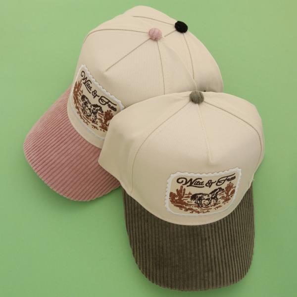 WILD & FREE COWBOY PATCH CORDUROY BRIM CAP