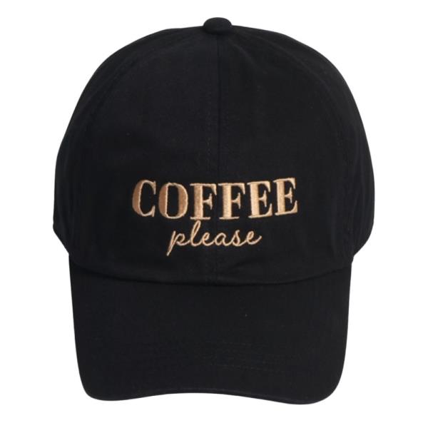 COFFEE PLEASE EMB WASHED CAP