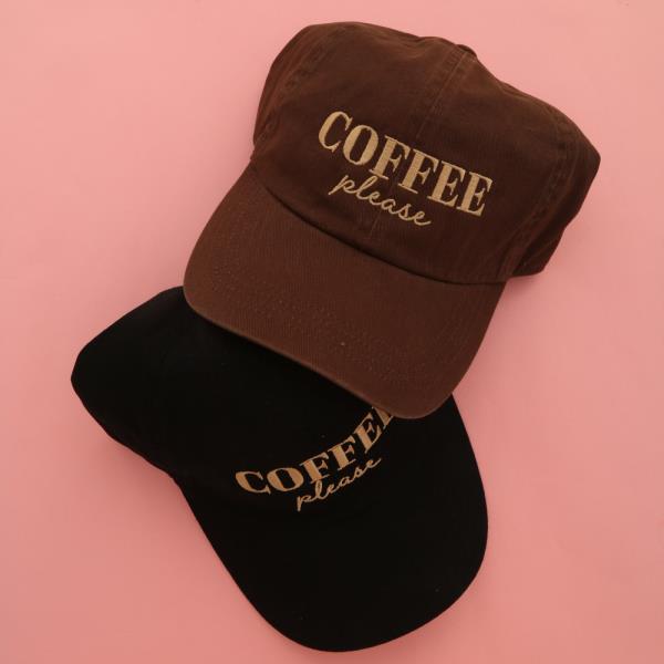 COFFEE PLEASE EMB WASHED CAP