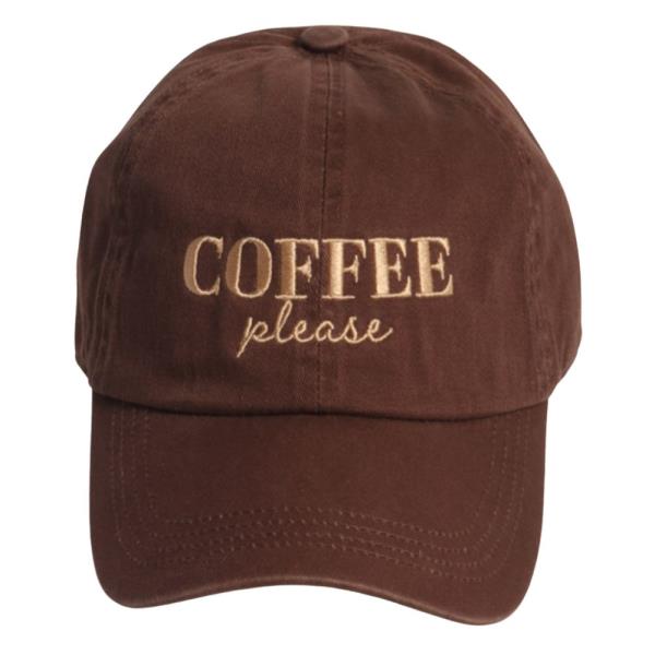 COFFEE PLEASE EMB WASHED CAP