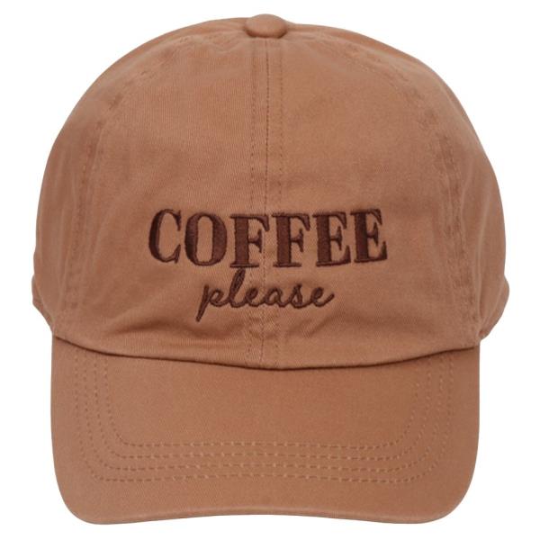 COFFEE PLEASE EMB WASHED CAP