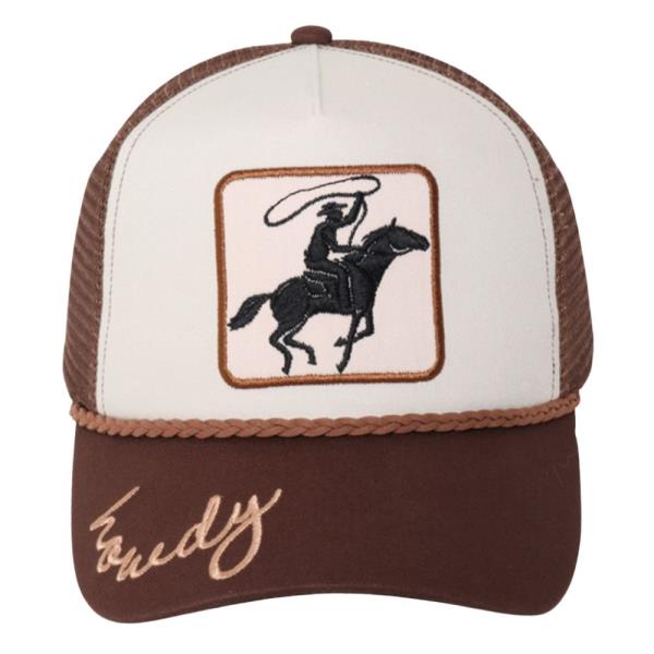 COWBOY PATCH WITH HOWDY EMBROIDERY THE BRIM IN TWO TONE BASEBALL CAP