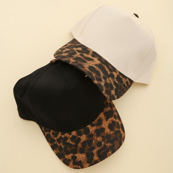 5 PANEL LEOPARD BRIM PRINT BASEBALL HAT