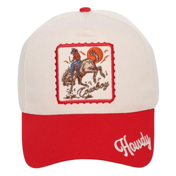 COWBOY EMBROIDERY PATCH TWO TONE BASEBALL CAP