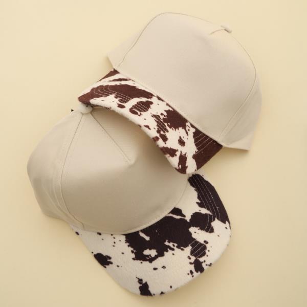 ANIMAL PRINT TWO TONE BASEBALL CAP