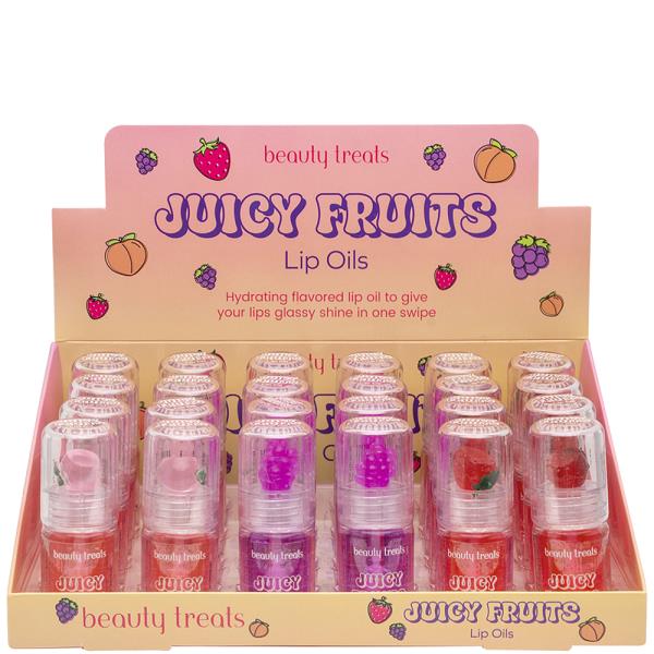 BEAUTY TREATS JUICY FRUITS LIP OILS (24 UNITS)
