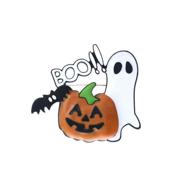 HALLOWEEN GHOST PUMPKIN BROOCH