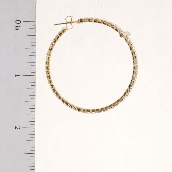 CROSS PAVED RHINESTONE HOOP EARRING