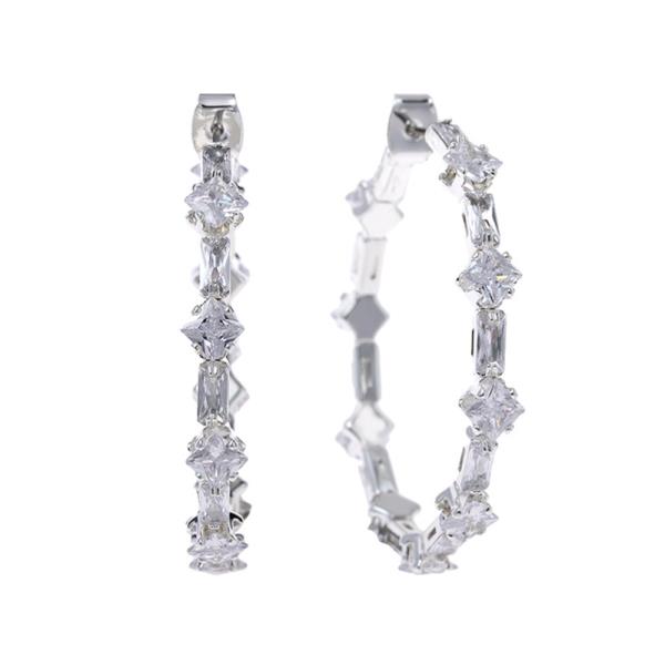 CRYSTAL EDGE HOOP EARRING