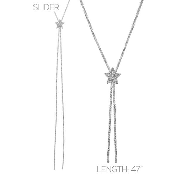 STAR CHARM RHINESTONE Y SHAPE NECKLACE