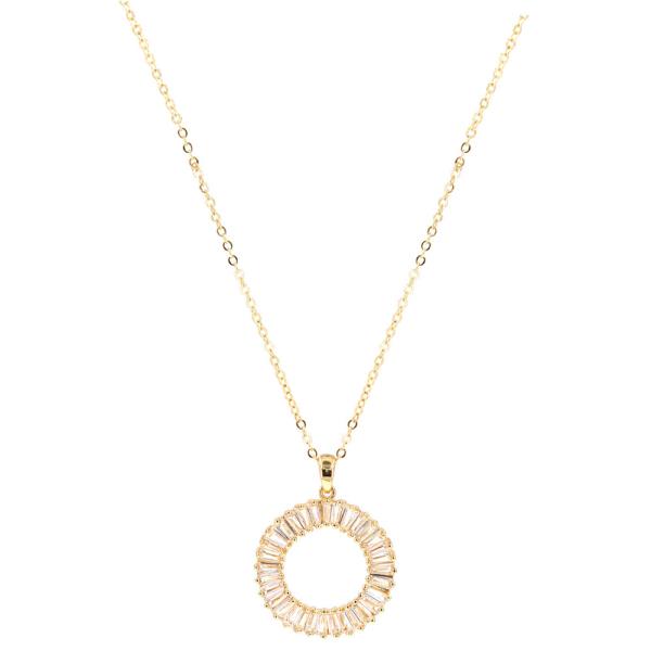 ROUND CRYSTAL PENDANT NECKLACE
