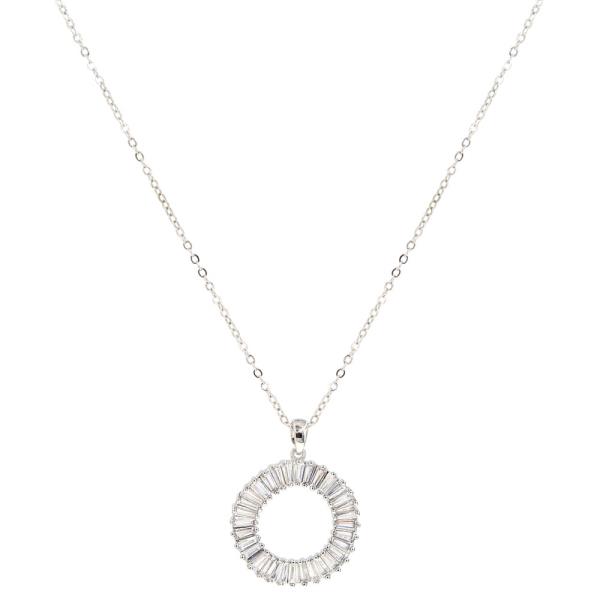ROUND CRYSTAL PENDANT NECKLACE