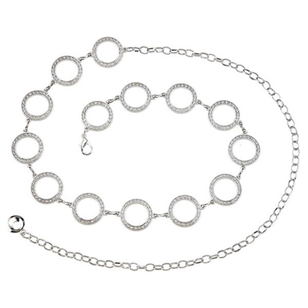 RHINESTONE ROUND CHAIN BELT