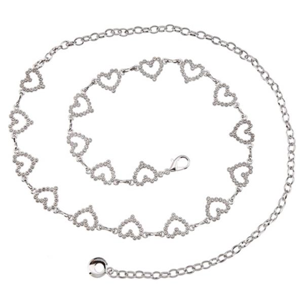 RHINESTONE HEART CHAIN BELT