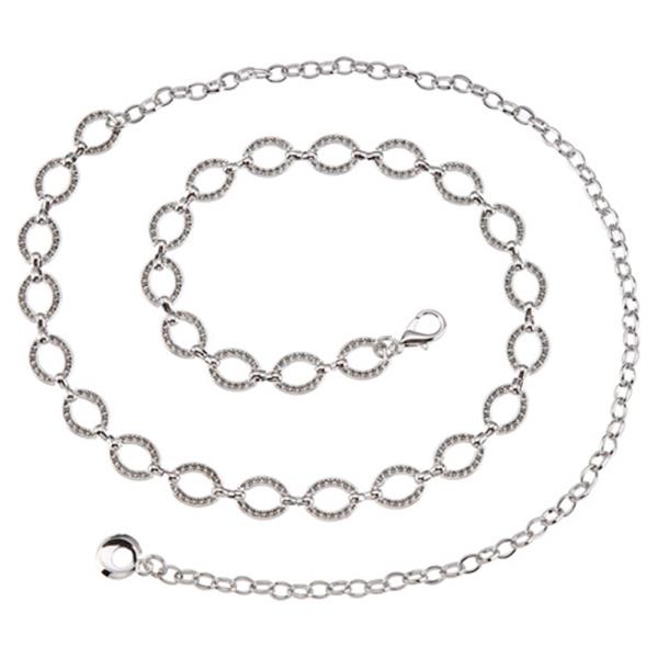 RHINESTONE OVAL CHAIN BELT