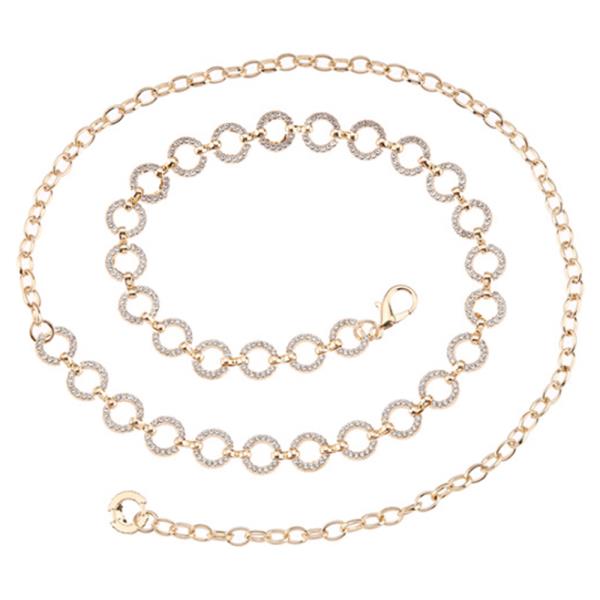 RHINESTONE ROUND CHAIN BELT