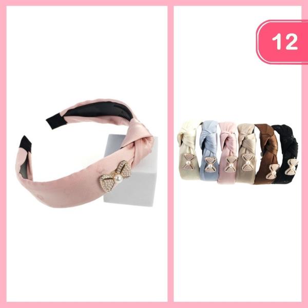 KNOTTED BOW HEADBAND (12 UNITS)