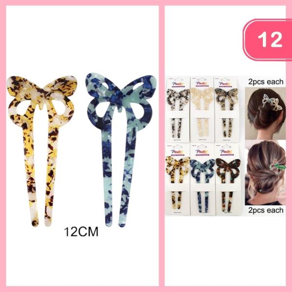BUTTERFLY U SHAPE HAIR PIN (12 UNITS)
