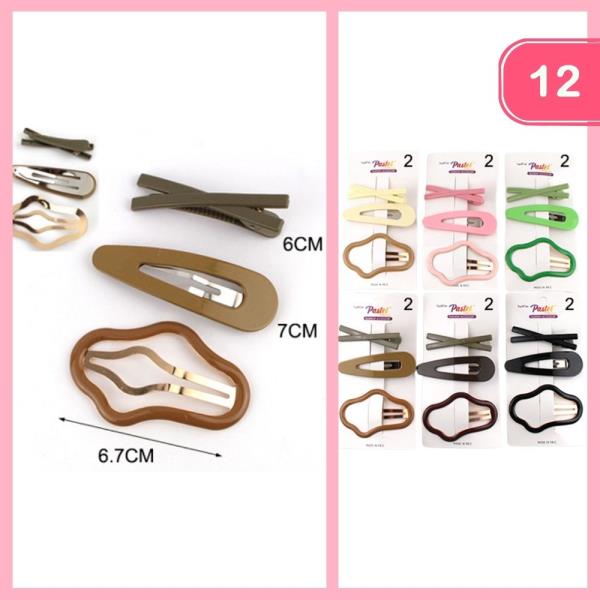 MIXED SNAP HAIR PINS (12 UNITS)