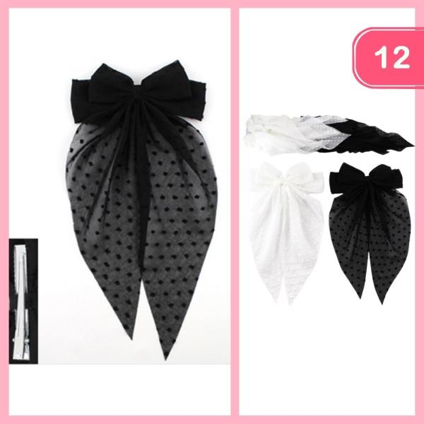 LOG TAIL SHEER HAIR BOW (12 UNITS)