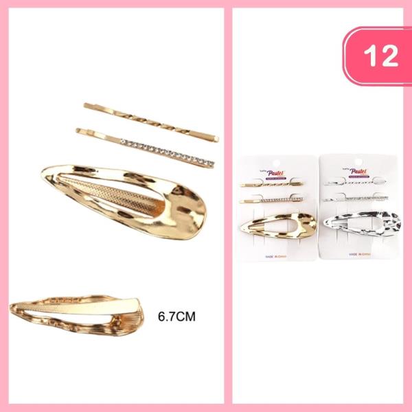 MIXED SNAP HAIR PIN AND BOBBY PIN SET (12 UNITS)
