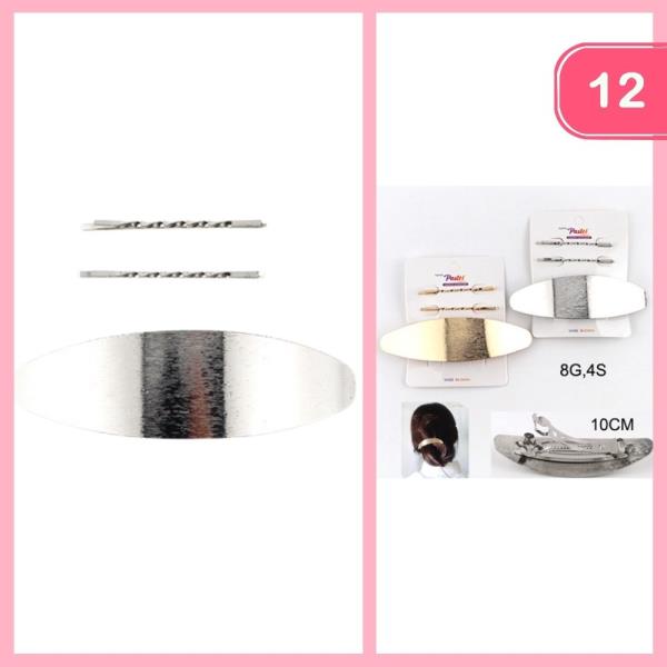 BARRETTE HAIR PIN AND BOBBY PIN SET (12 UNITS)