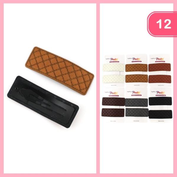 LEATHER SNAP HAIR PIN (12 UNITS)