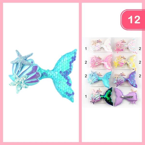 SEQUIN MERMAID TAIL HAIR PIN (12 UNITS)