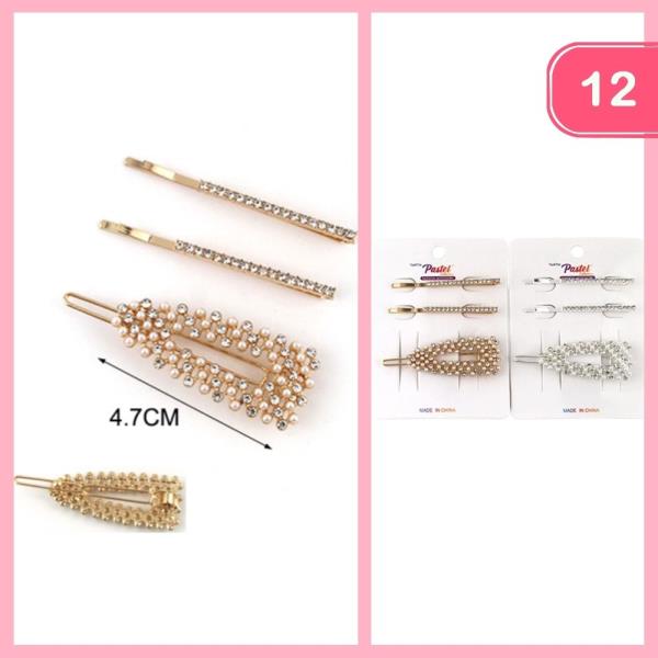 RHINESTONE HAIR PINS (12 UNITS)