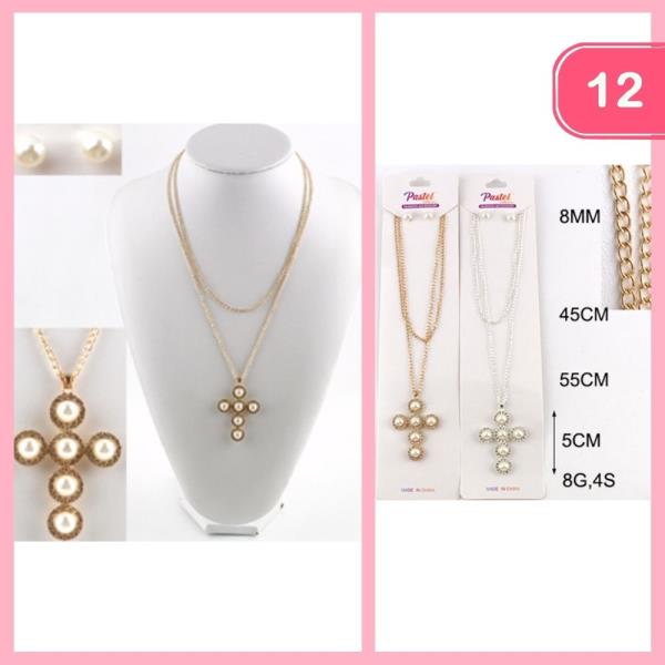 CROSS PENDANT NECKLACE (12 UNITS)