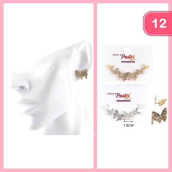 RHIENSTONE BUTTERFLY EARRING (12 UNITS)