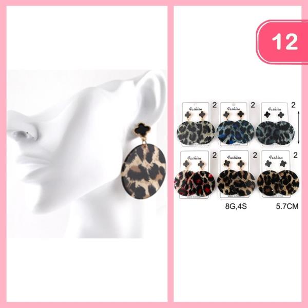 LEOPARD DANGLE EARRING (12 UNITS)