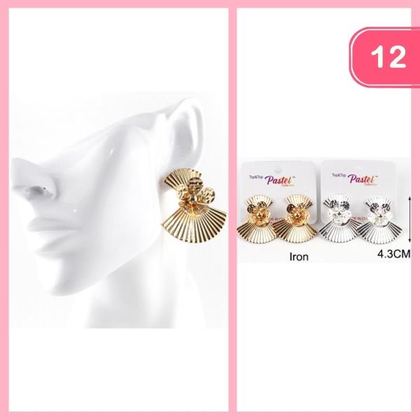FLOWER FAN POST EARRING (12 UNITS)