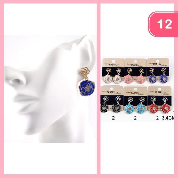 FLOWER DANGLE EARRING (12 UNITS)
