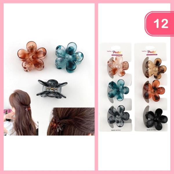 FLOWER HAIR CLAW CLIP (12 UNITS)